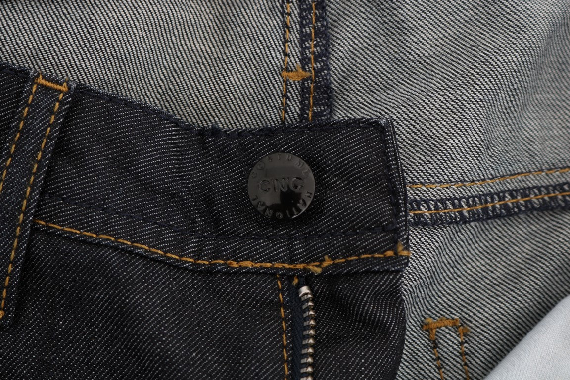 Dunkelblaue Jeans mit klassischer Passform aus Baumwolle