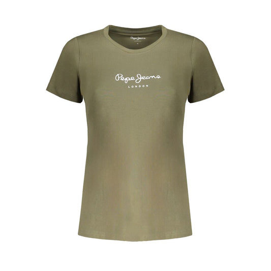 Pepe Jeans Green Cotton Tops & T-Shirt