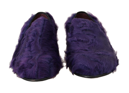 Lila Loafer aus Schaffellleder