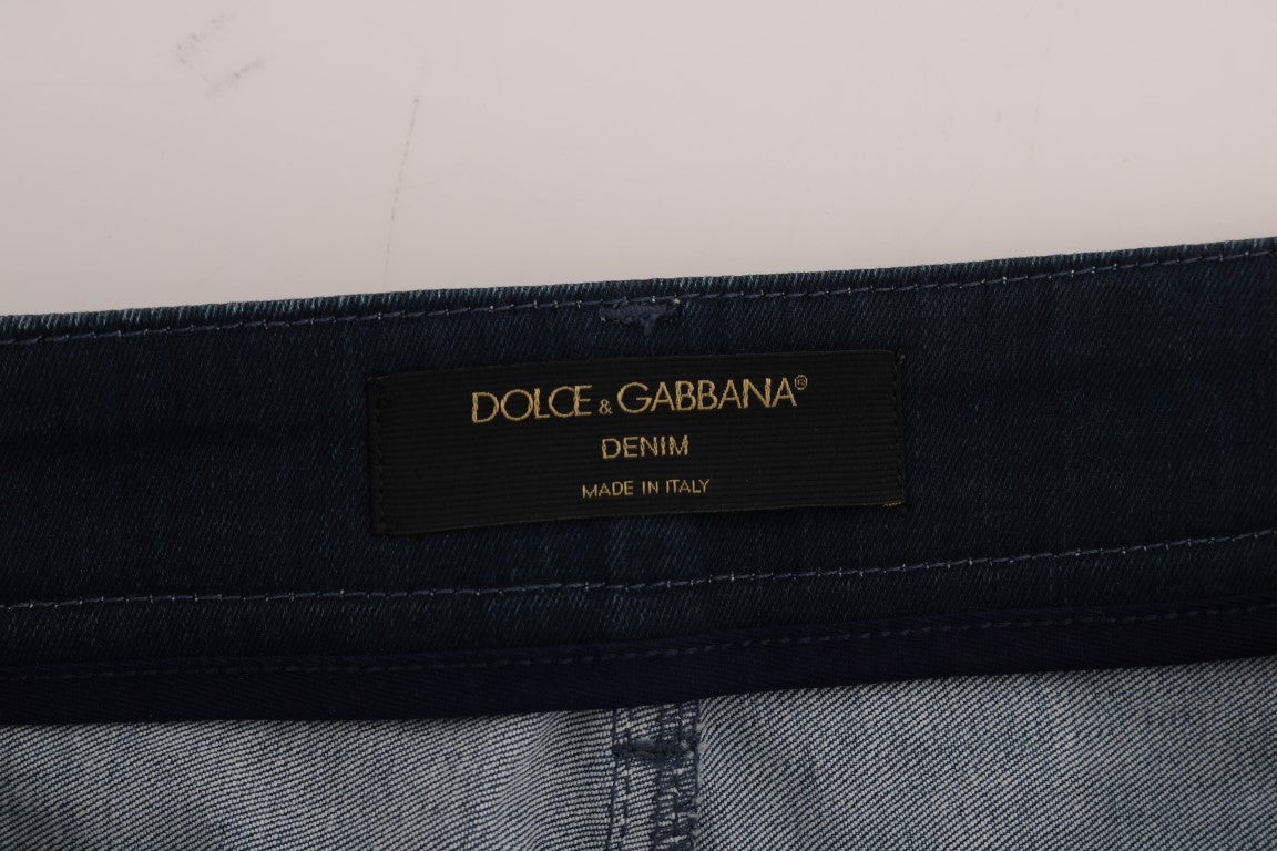 Dolce & Gabbana Chic Blue Denim Mini Skirt