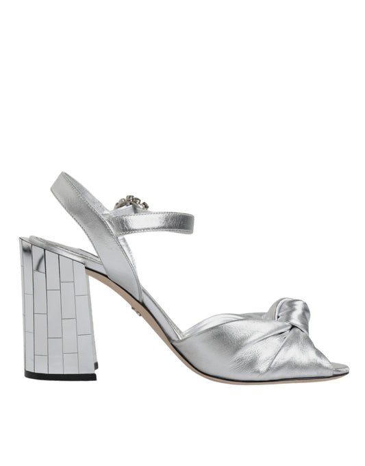 Dolce & Gabbana Silver Mirror Heels KEIRA Sandals Shoes