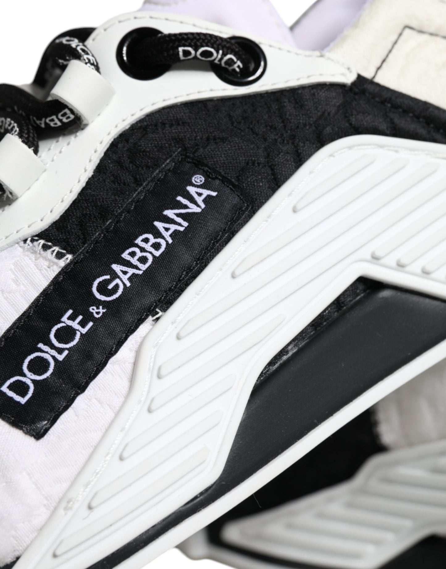 Dolce & Gabbana White Black Low Top NS1 Sneakers Shoes