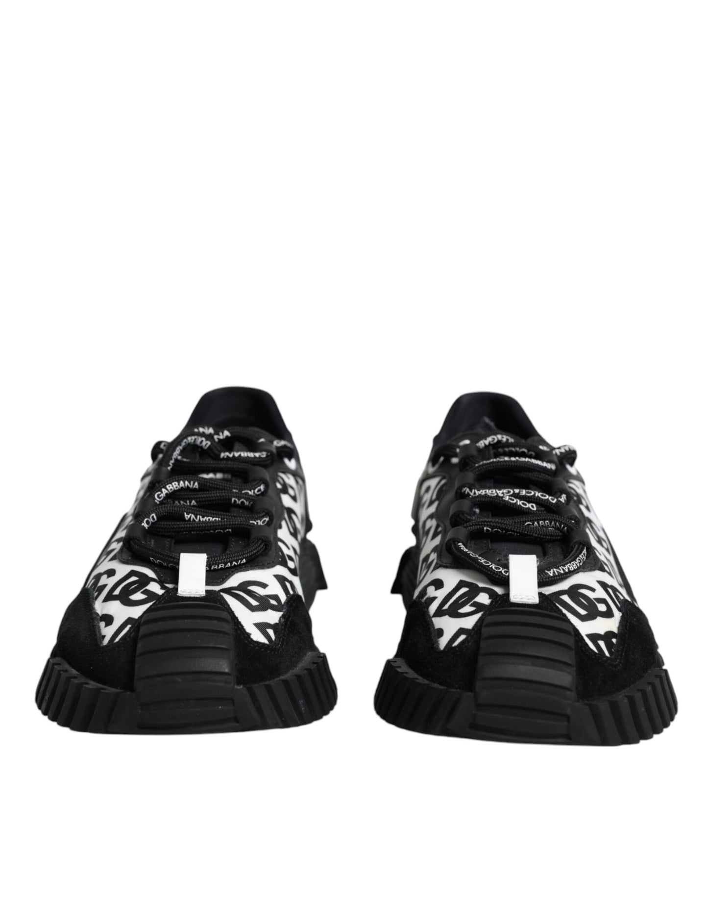 Dolce & Gabbana Black Logo Lace Up Low Top NS1 Sneakers Shoes