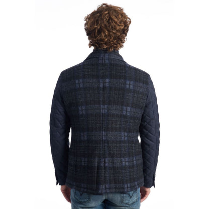 Roberto Pepe Luxury Blue Wool Jacket