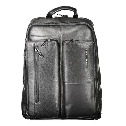 Piquadro Black Leather Backpack