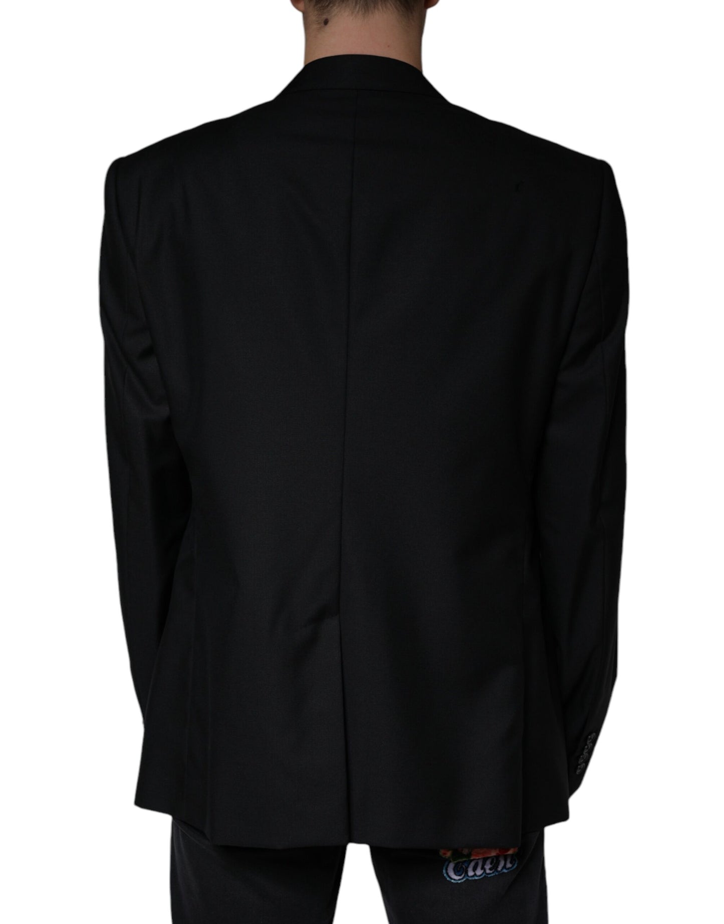 Dolce & Gabbana Black Wool Single Breasted Men Coat Blazer