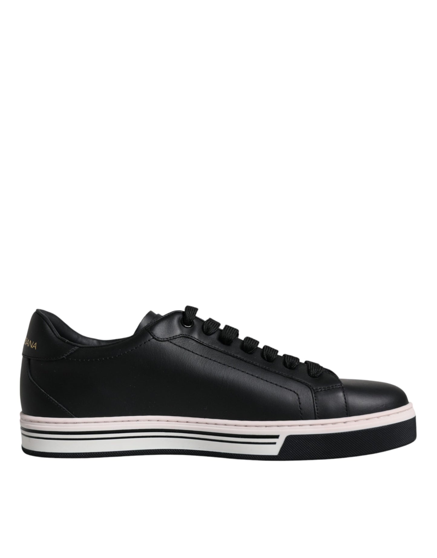 Dolce & Gabbana Black Leather Low Top Men Sneakers Shoes