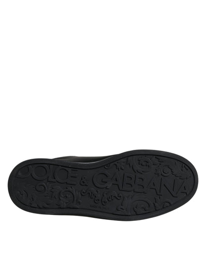 Dolce & Gabbana Black Leather Low Top Sneakers Shoes