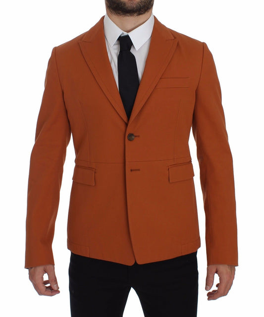 Orangefarbener Baumwoll-Stretch-Blazer