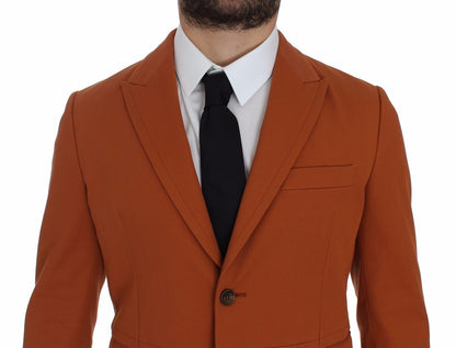 Blazer orange en coton stretch