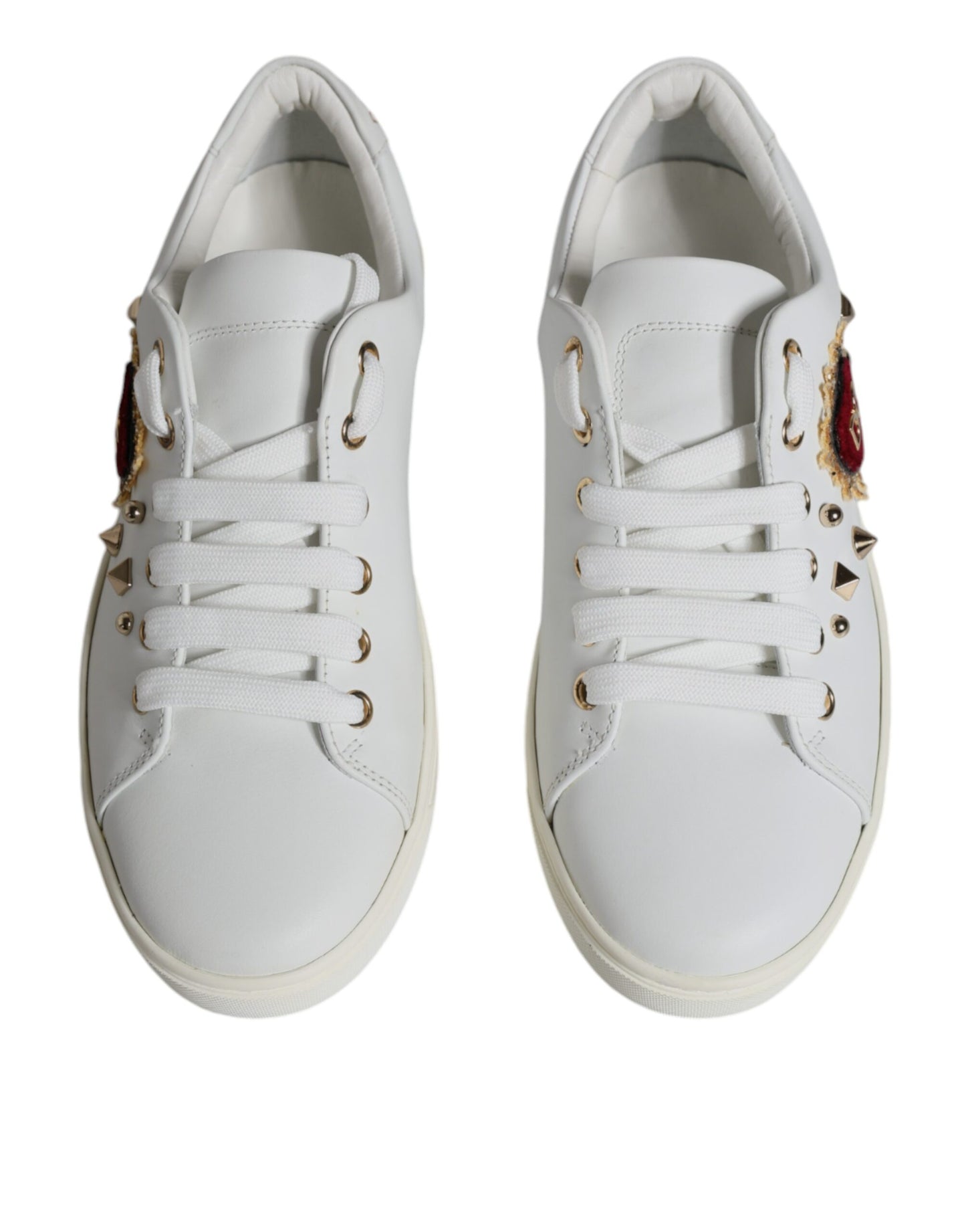 Dolce & Gabbana White Portofino Sacred Heart Sneakers Shoes