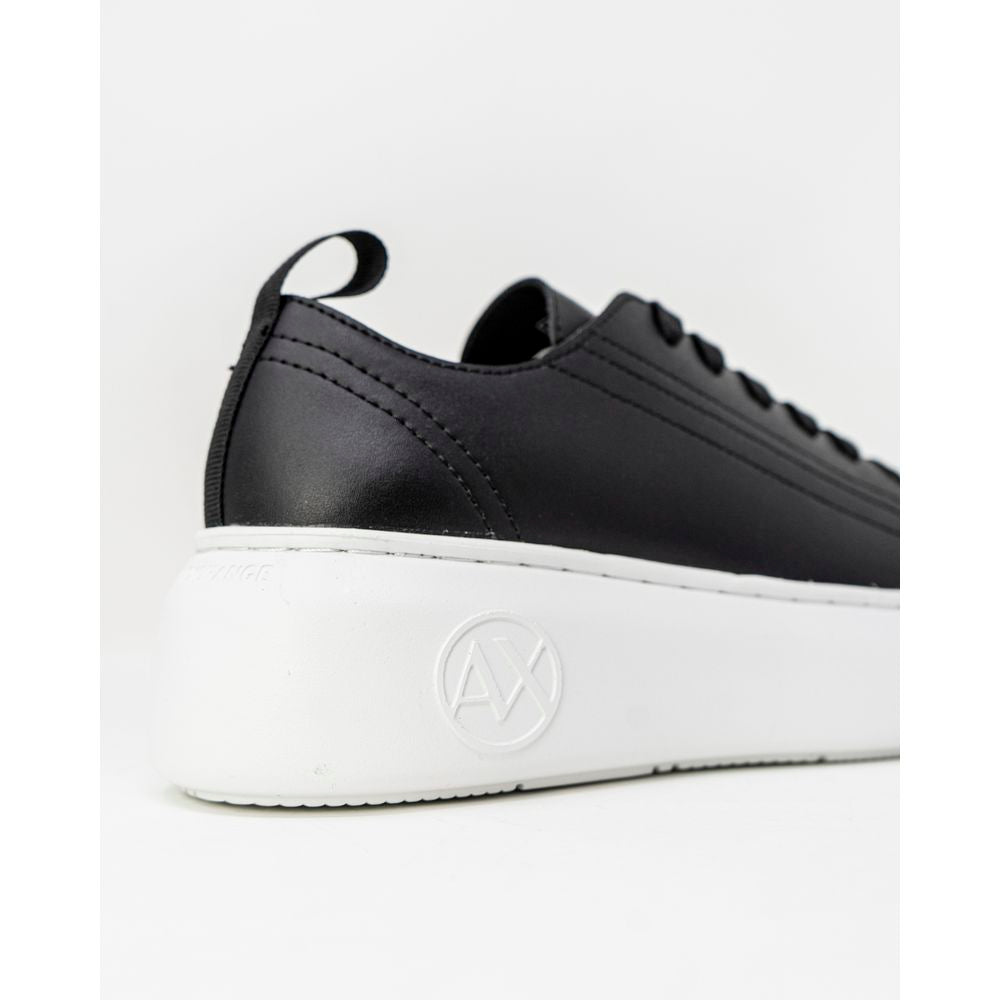 Armani Exchange Black Synthetic Leather Sneaker