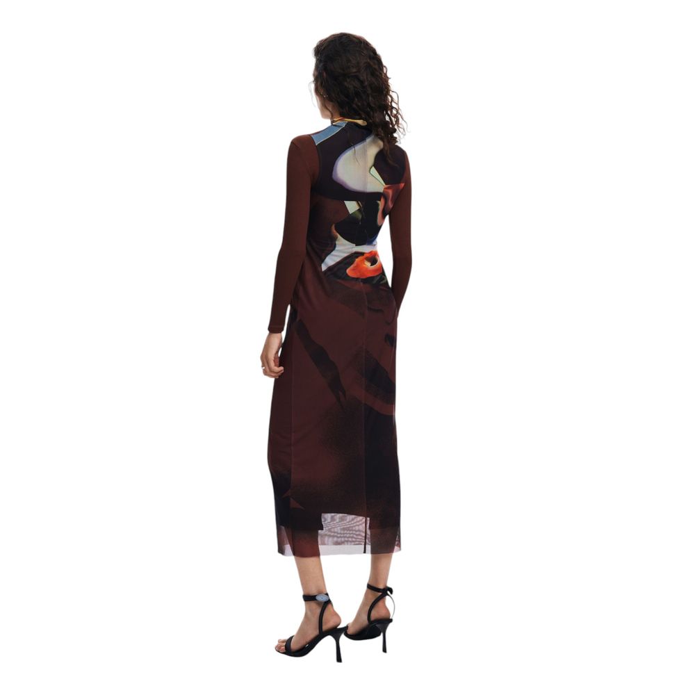 Desigual Brown Polyester Dress