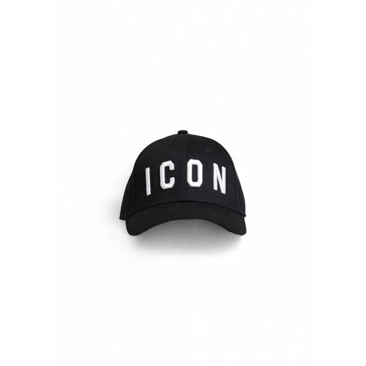 Icon Black Cotton Hats & Cap