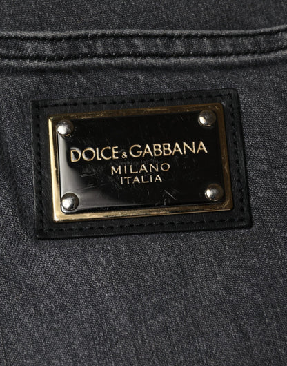 Dolce & Gabbana Dark Gray Cotton Stretch Skinny Denim Jeans