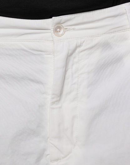 Dolce & Gabbana White Cotton Skinny Dress Pants