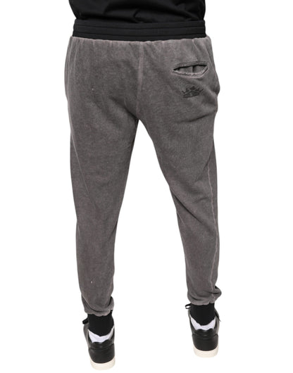 Dolce & Gabbana Gray Cotton Jogger Jogging Pants