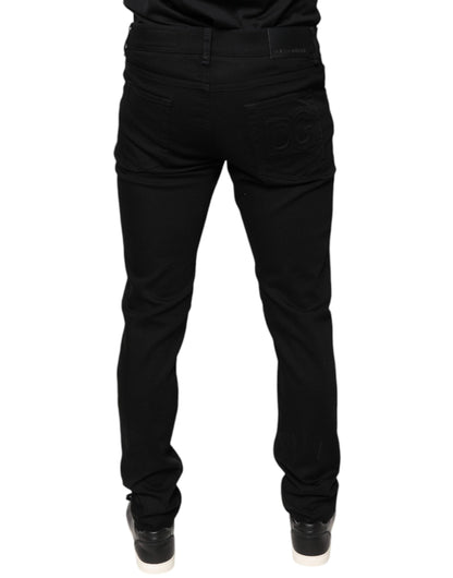 Dolce & Gabbana Black Cotton Stretch Skinny Men Denim Jeans