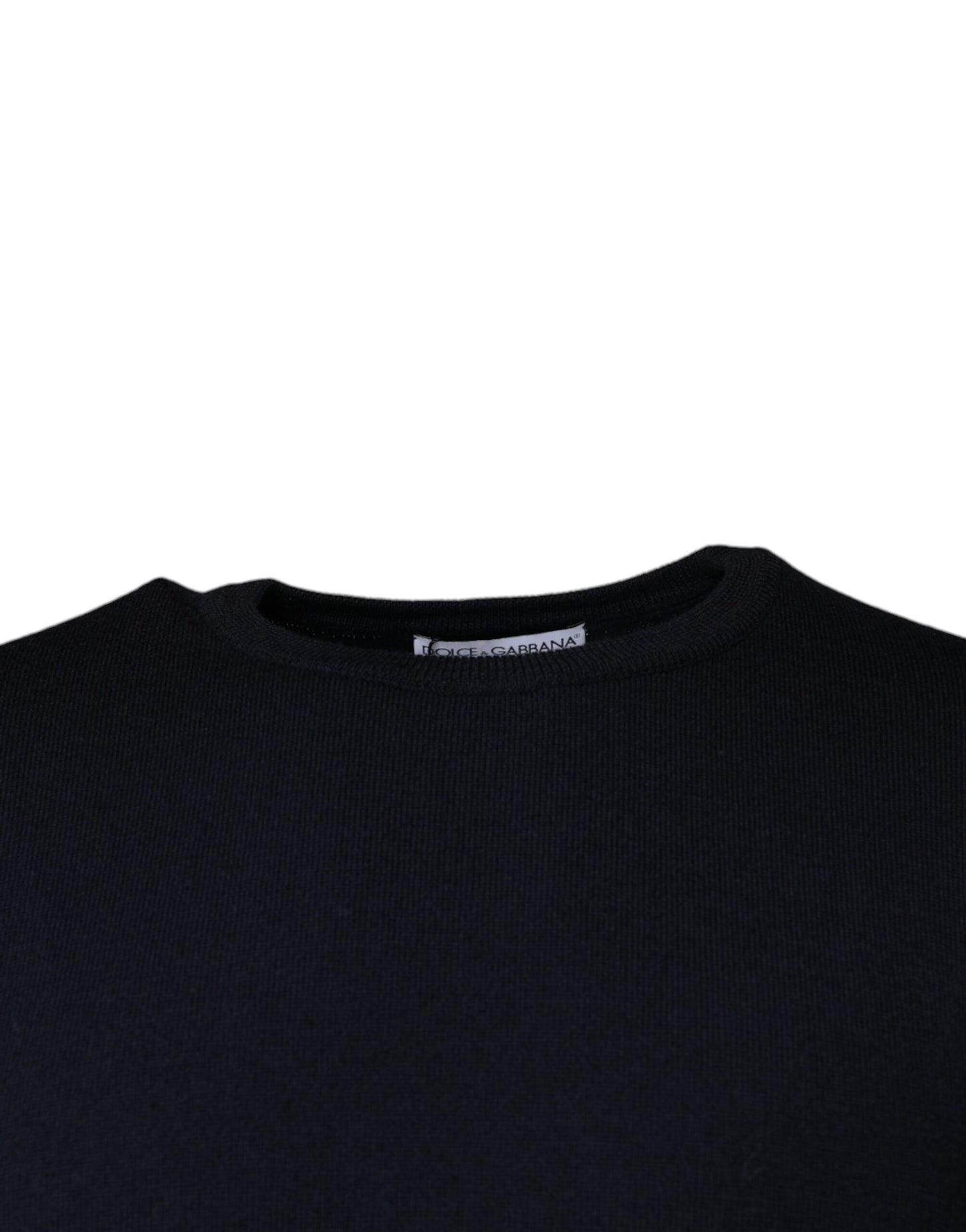 Dolce & Gabbana Black Wool Crew Neck Men Pullover Sweater