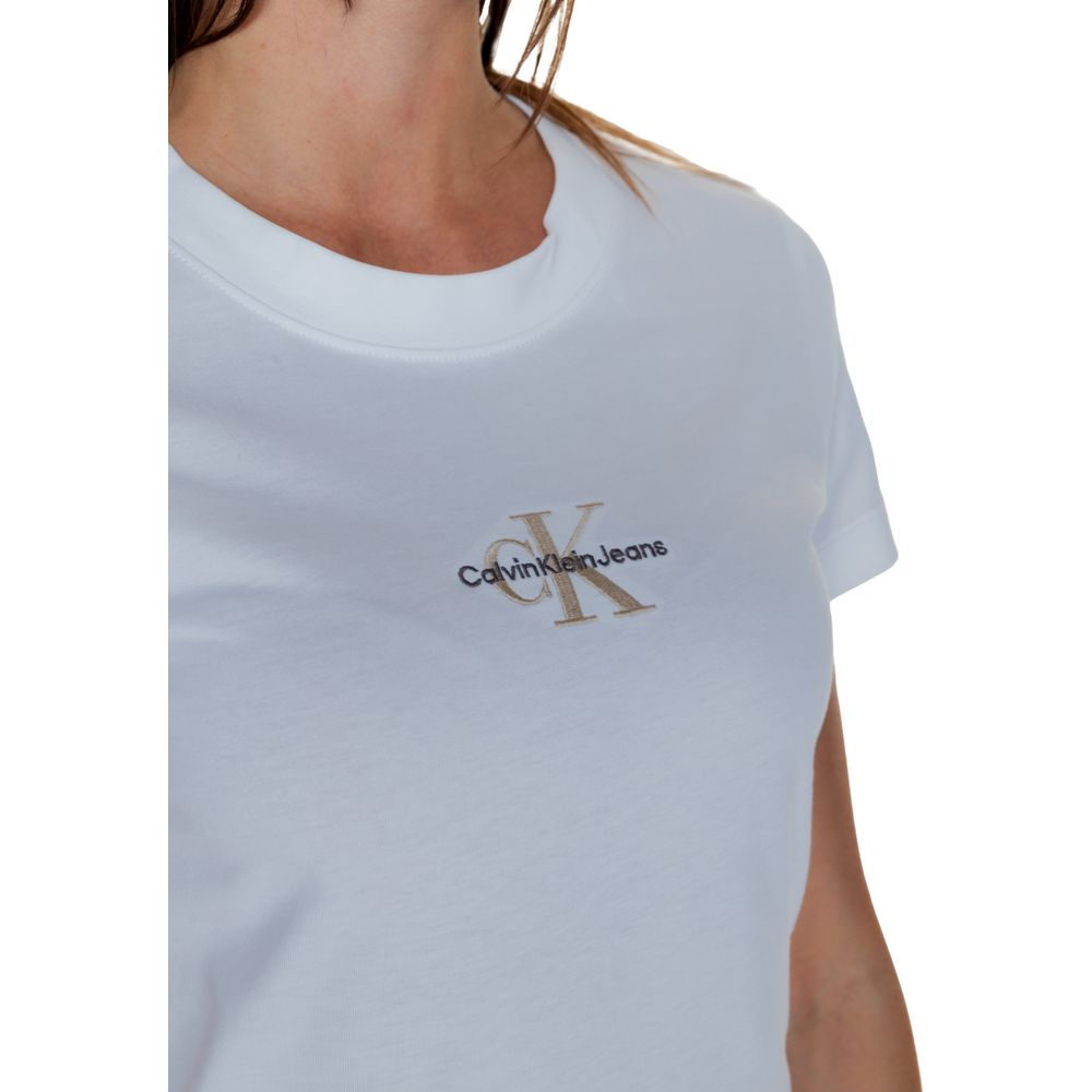 Calvin Klein Jeans White Cotton Rigenerato Tops & T-Shirt