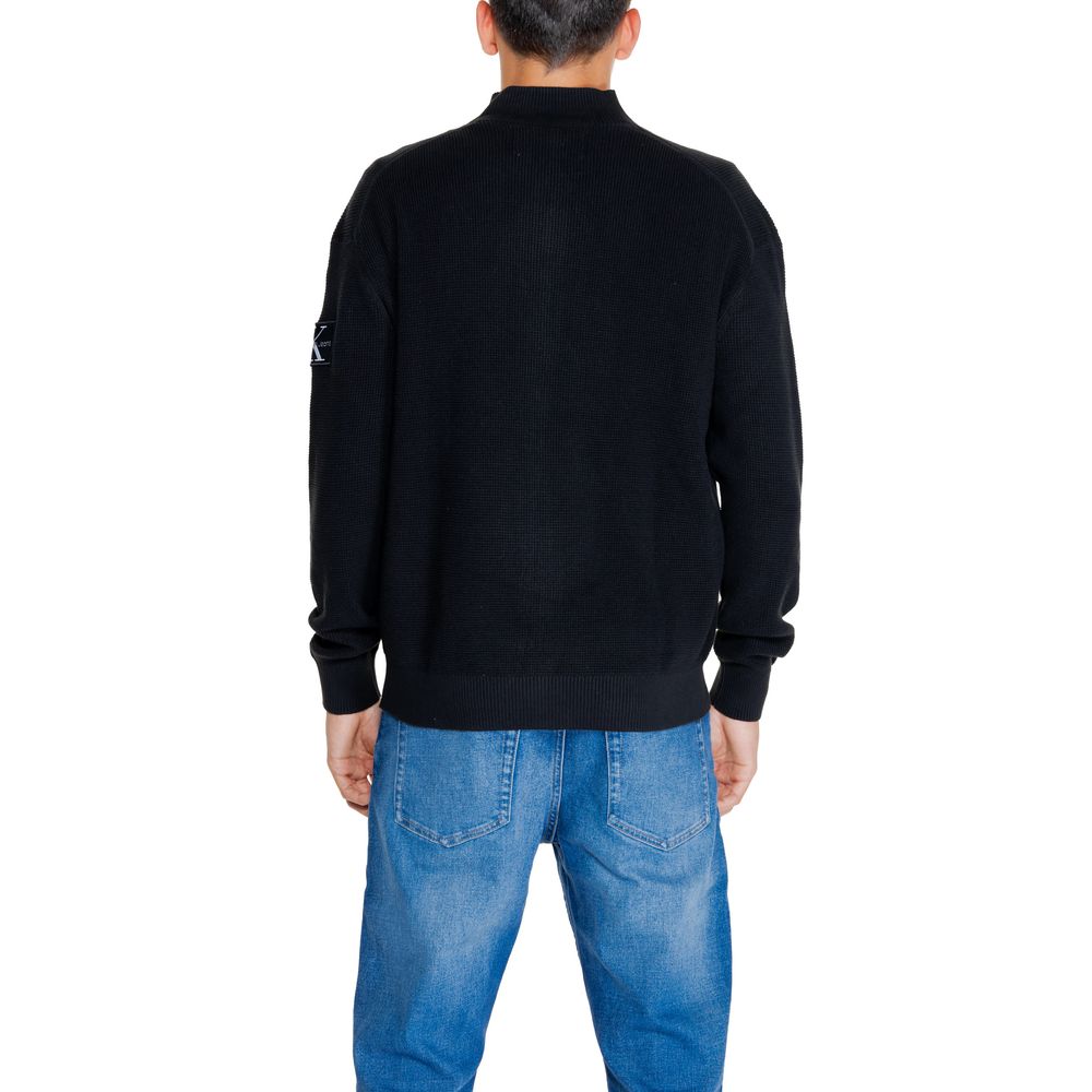 Calvin Klein Jeans Black Cotton Rigenerato Cardigan