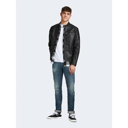 Jack Jones Black Synthetic Leather Jacket