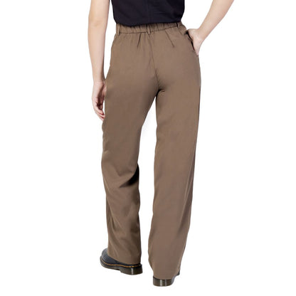 Vila Clothes Brown Polyester Jeans & Pant