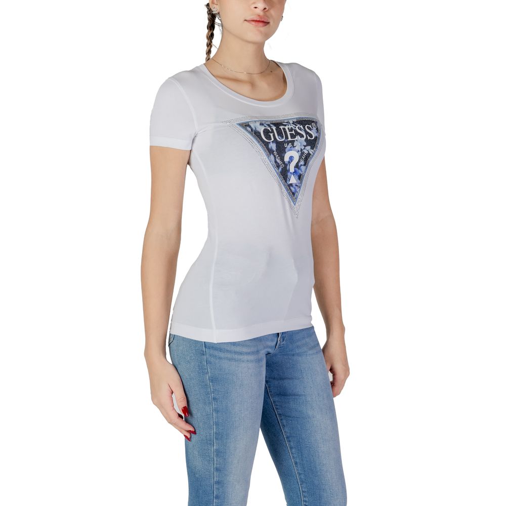 Guess White Cotton Tops & T-Shirt