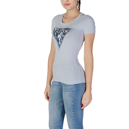 Guess Blue Cotton Tops & T-Shirt