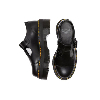 Dr. Martens Black Leather Flat Shoe