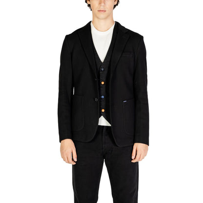 Gianni Lupo Black Cotton Blazer