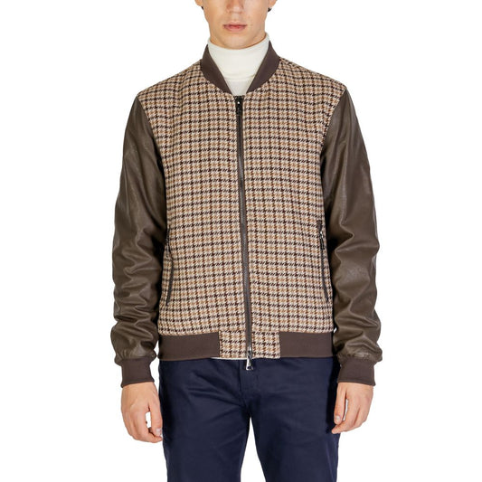 Gianni Lupo Brown Polyester Jacket