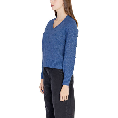 Vila Clothes Blue Polyester Sweater