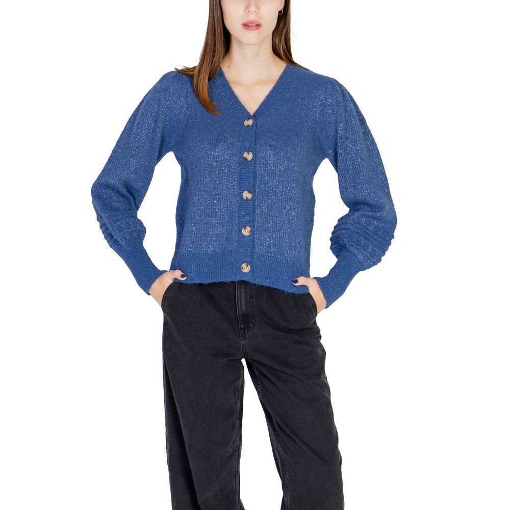 Vila Clothes Blue Polyester Cardigan