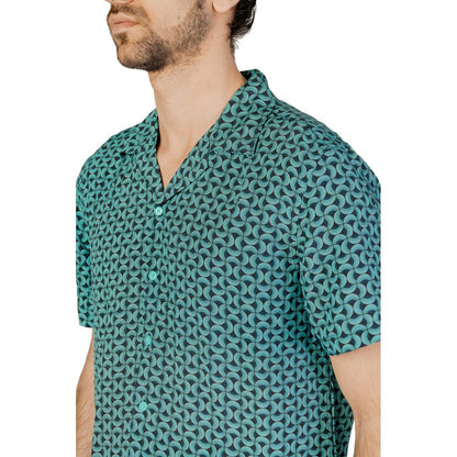 Gianni Lupo Turquoise Viscose Shirt