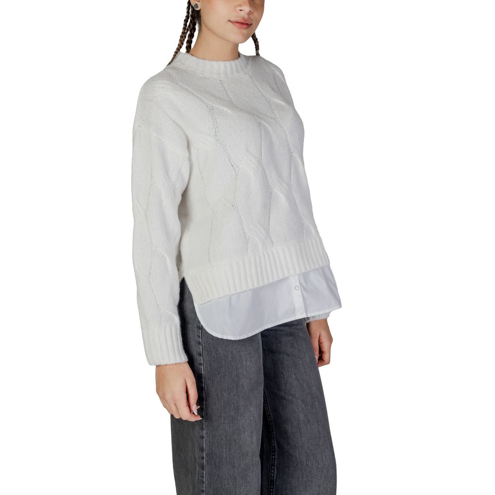 Jacqueline De Yong White Recycled Polyester Sweater