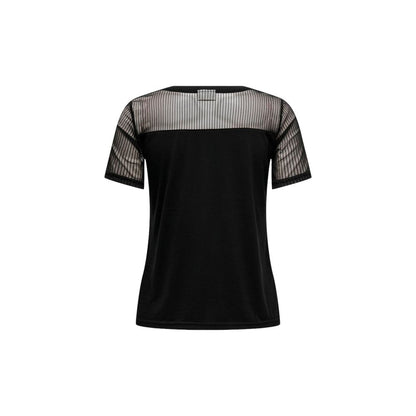 Jacqueline De Yong Black Cotton Tops & T-Shirt