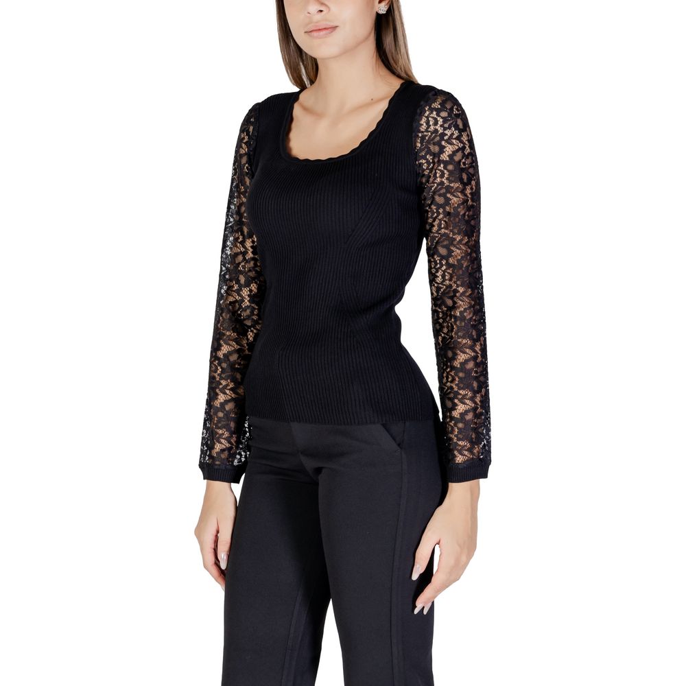 Morgan De Toi Black Viscose Tops & T-Shirt