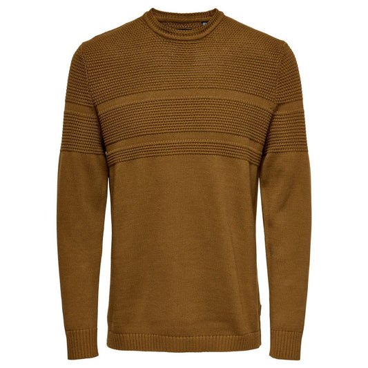 Only & Sons Brown Cotton Sweater