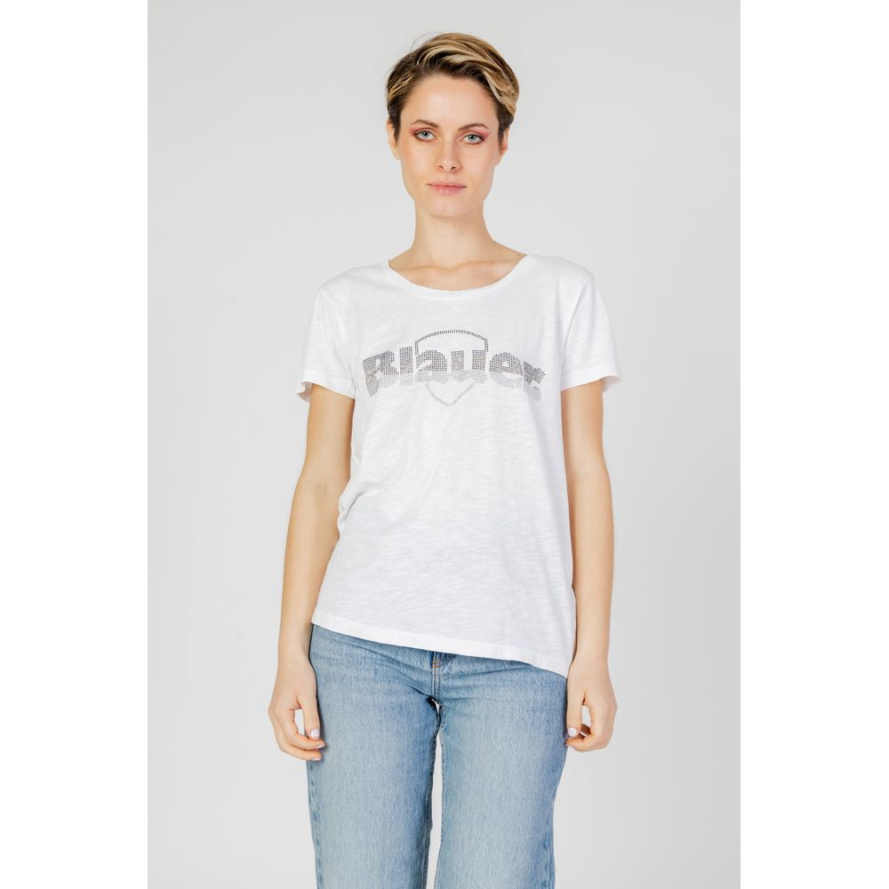 Blauer White Cotton Tops & T-Shirt