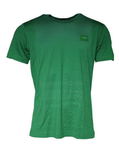 Dolce & Gabbana Green Cotton Round Neck Short Sleeve T-shirt