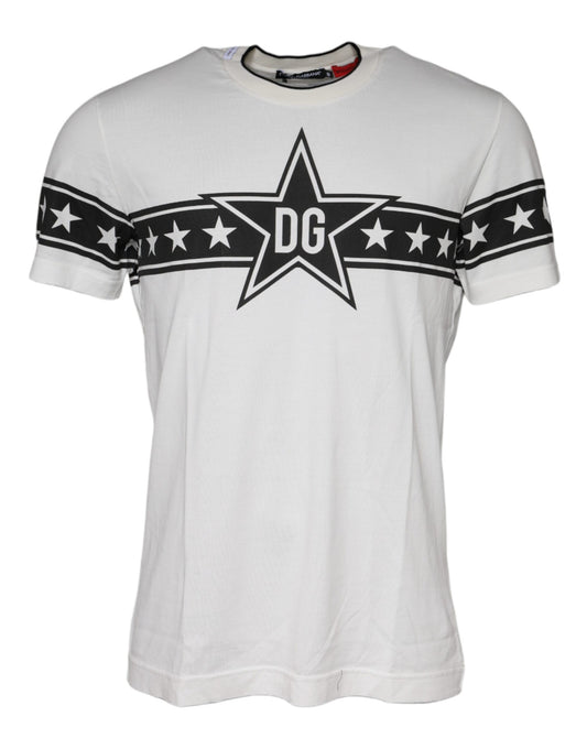 Dolce & Gabbana White DG Stars Print Cotton T-shirt