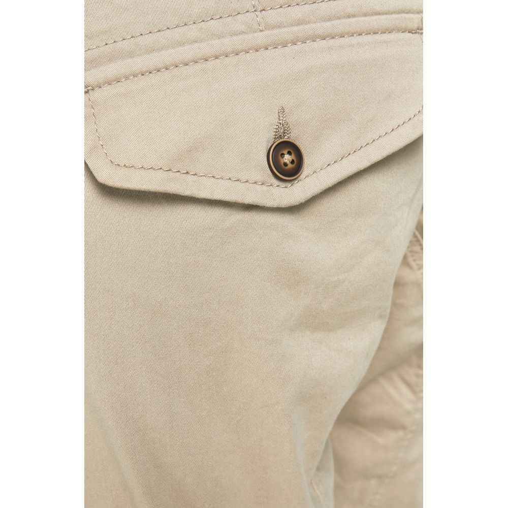 Jack Jones Beige Cotton Jeans & Pant