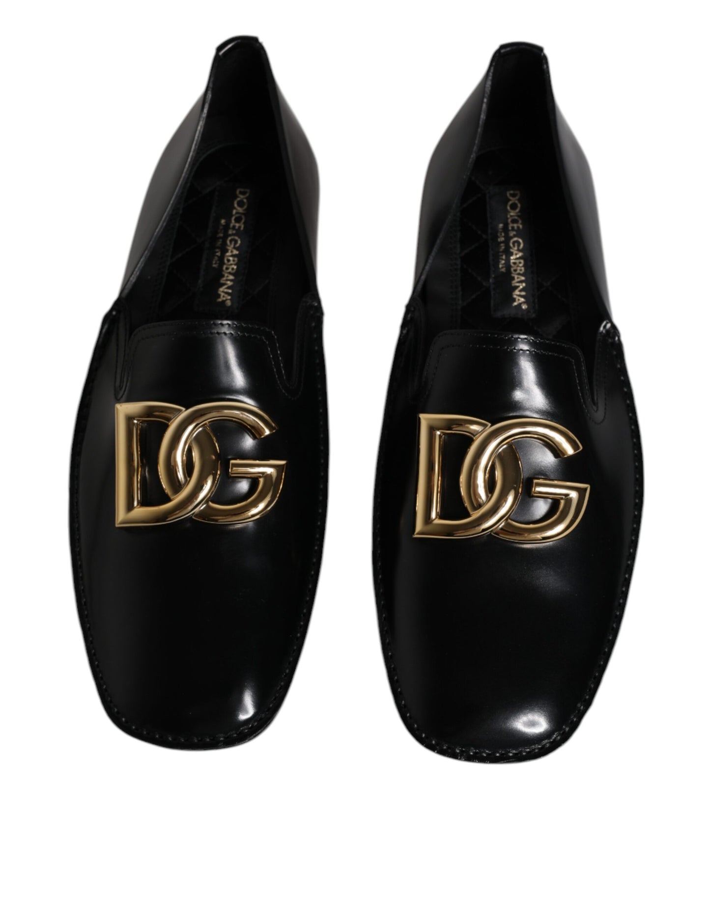 Dolce & Gabbana Black Leather DG Logo Loafer Men Dress Shoes