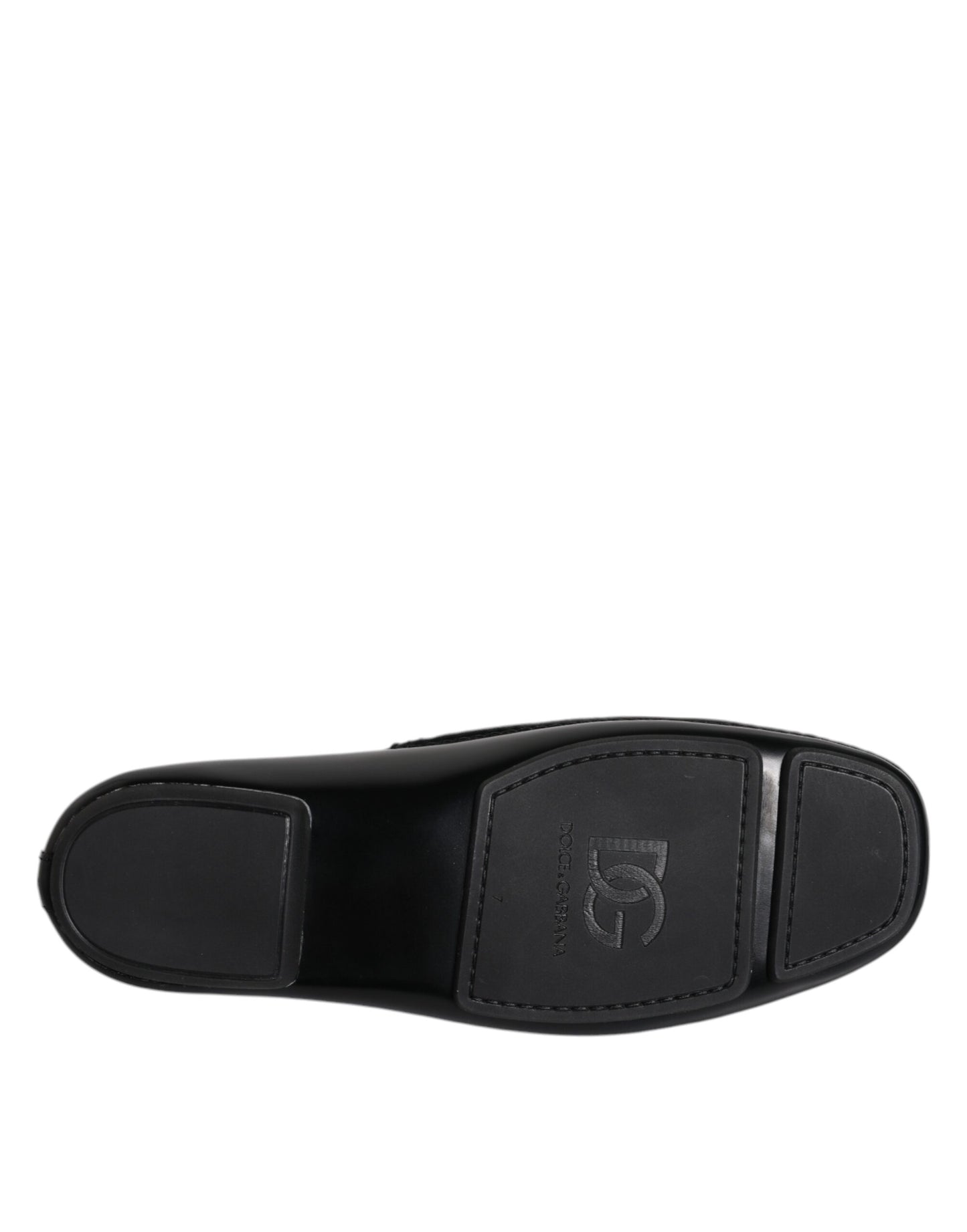 Dolce & Gabbana Black Leather DG Logo Loafer Men Dress Shoes