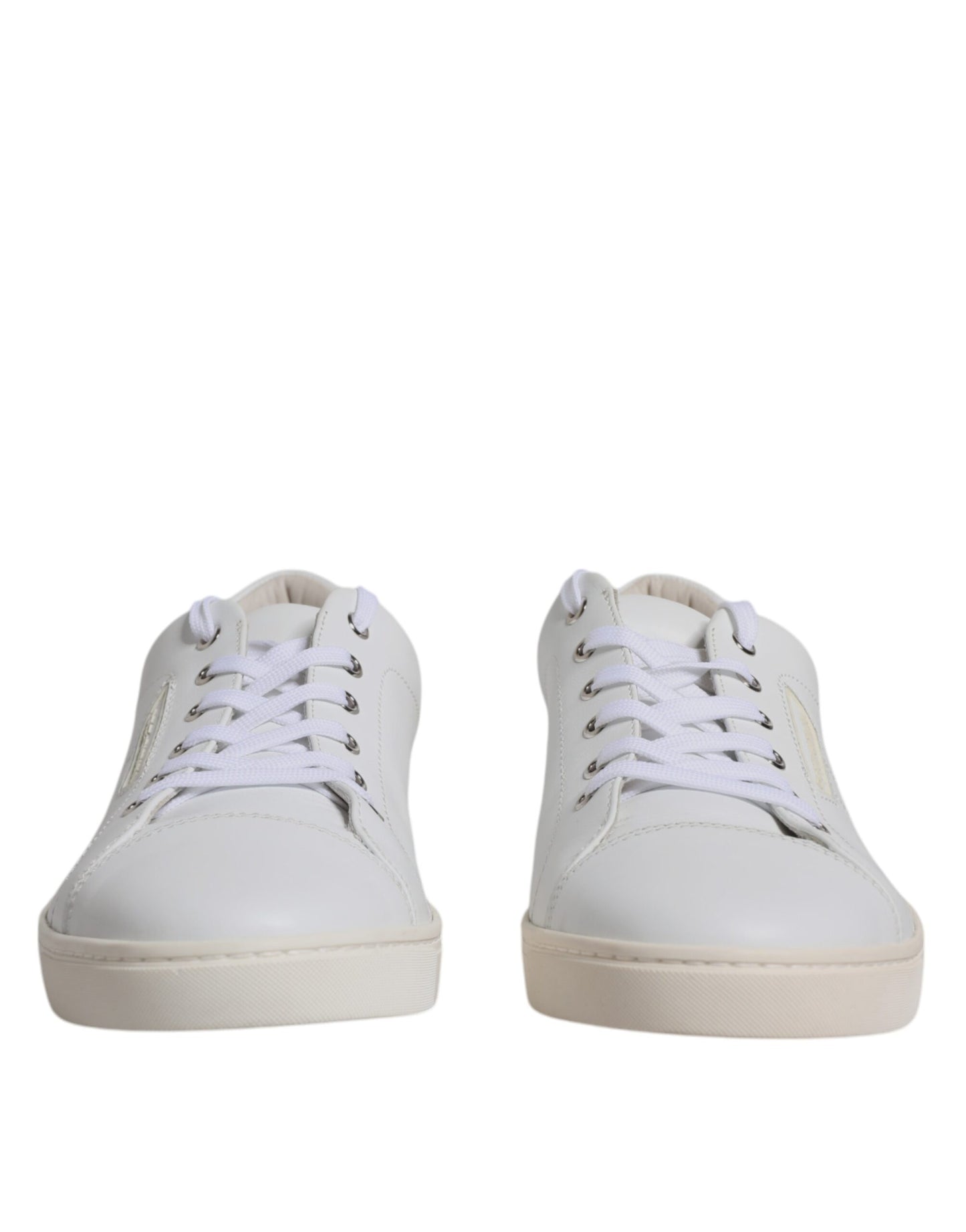 Dolce & Gabbana White Leather Low Top Men Sneakers Shoes