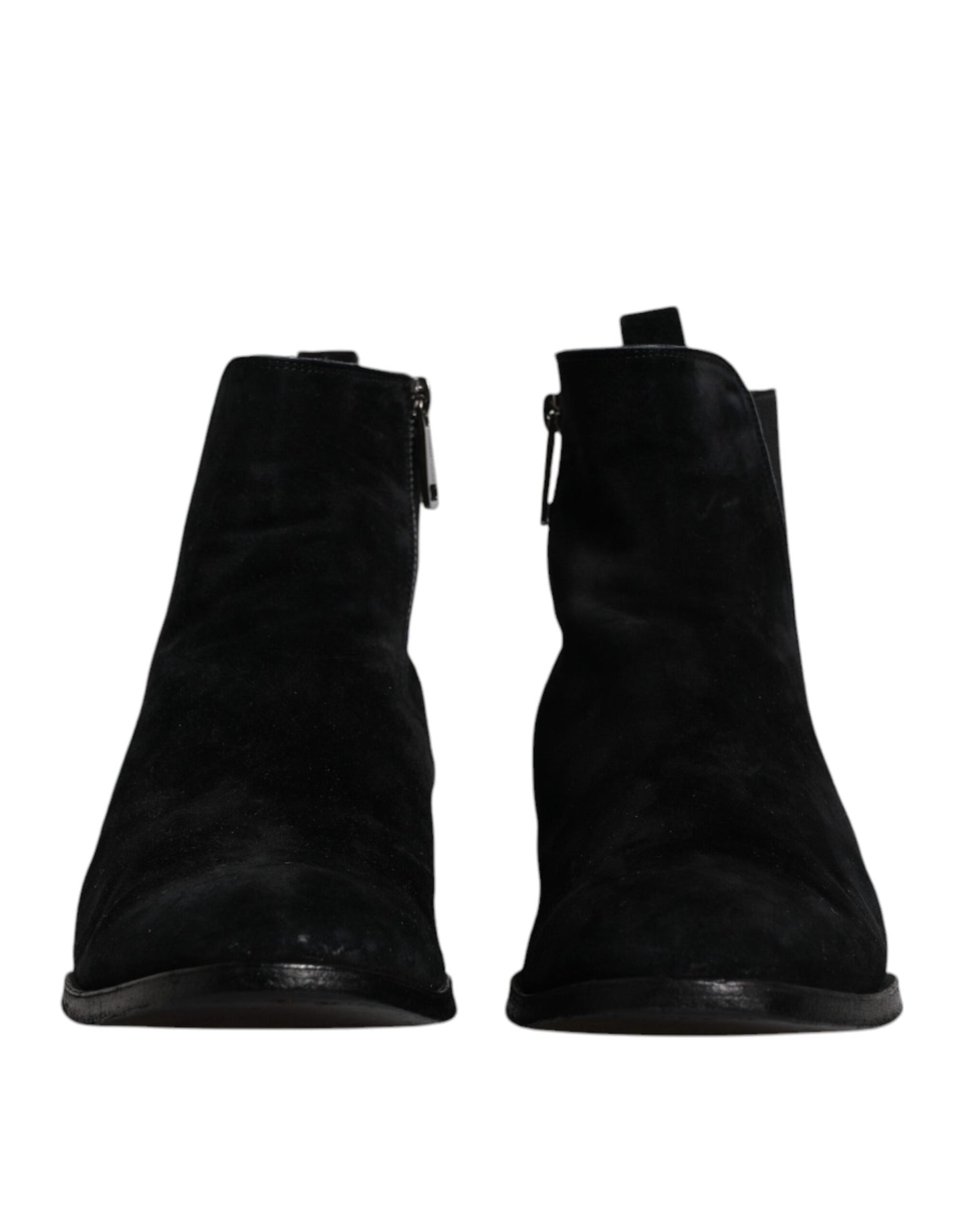 Dolce & Gabbana Black Velvet Chelsea Ankle Boots Shoes