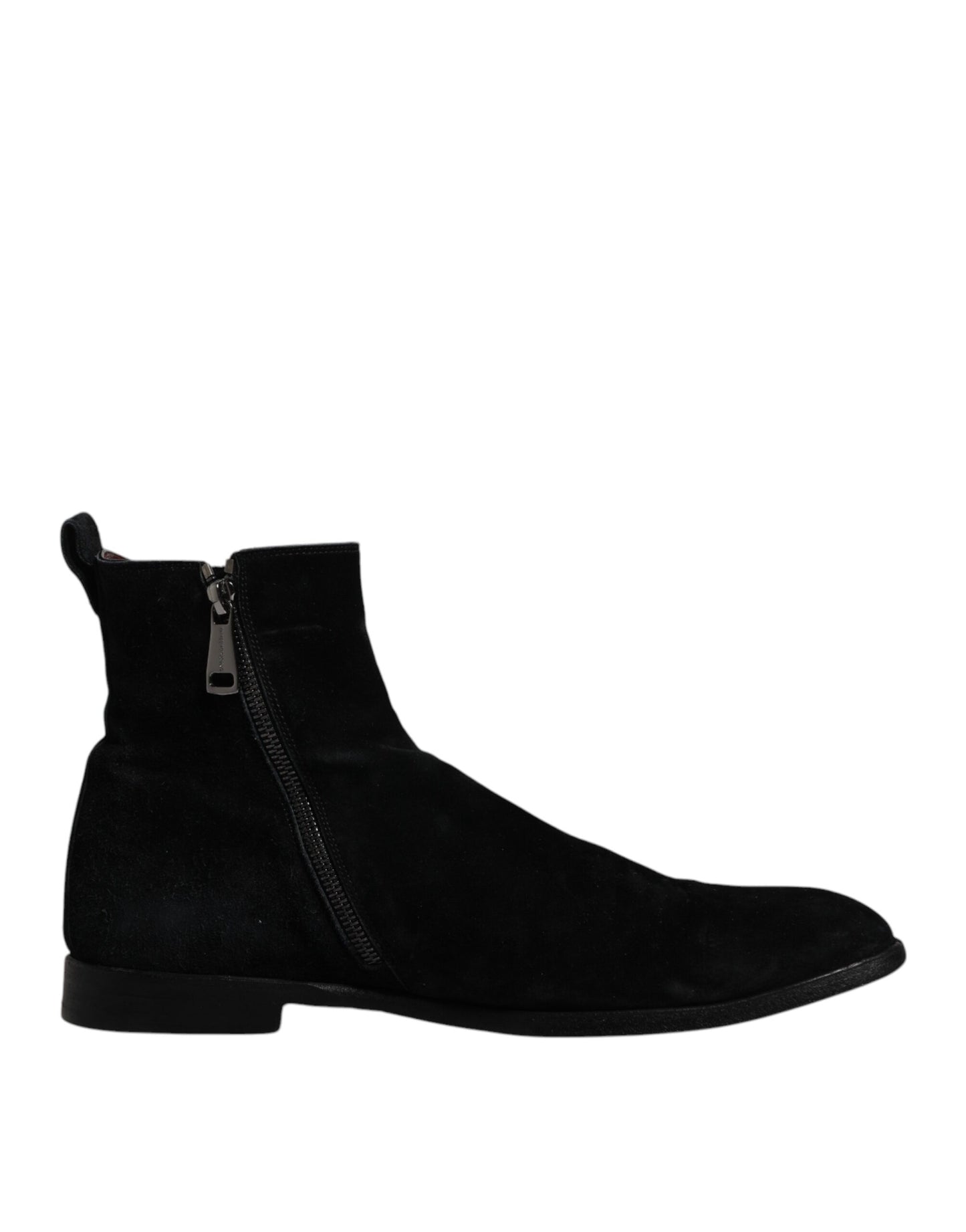 Dolce & Gabbana Black Velvet Chelsea Ankle Boots Shoes