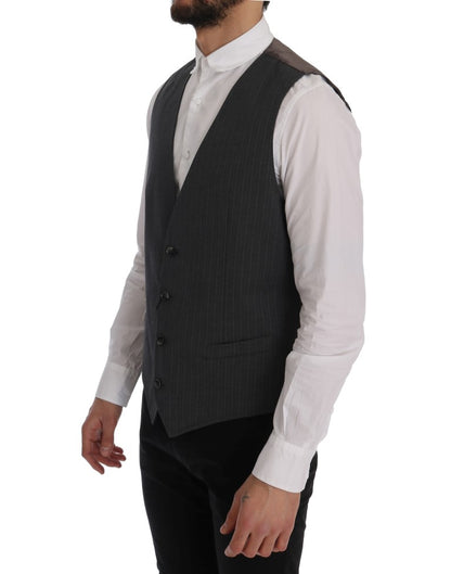 Gilet STAFF in cotone grigio a righe