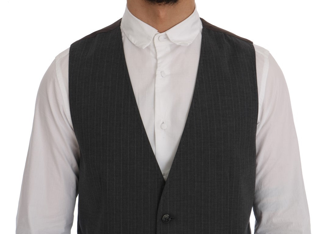 Gilet STAFF in cotone grigio a righe